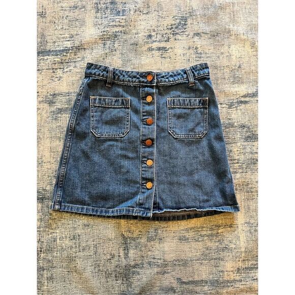 Gap 100% Cotton Button Front Denim Skirt 24" - Picture 1 of 7
